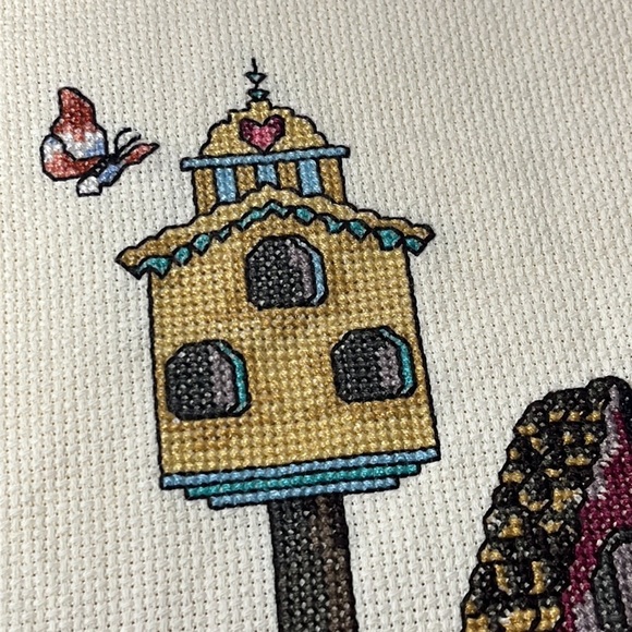 Janlynn Cross‎ Stitch Completed Bird Houses  Butterflies In The Garden Unframed - Picture 6 of 7
